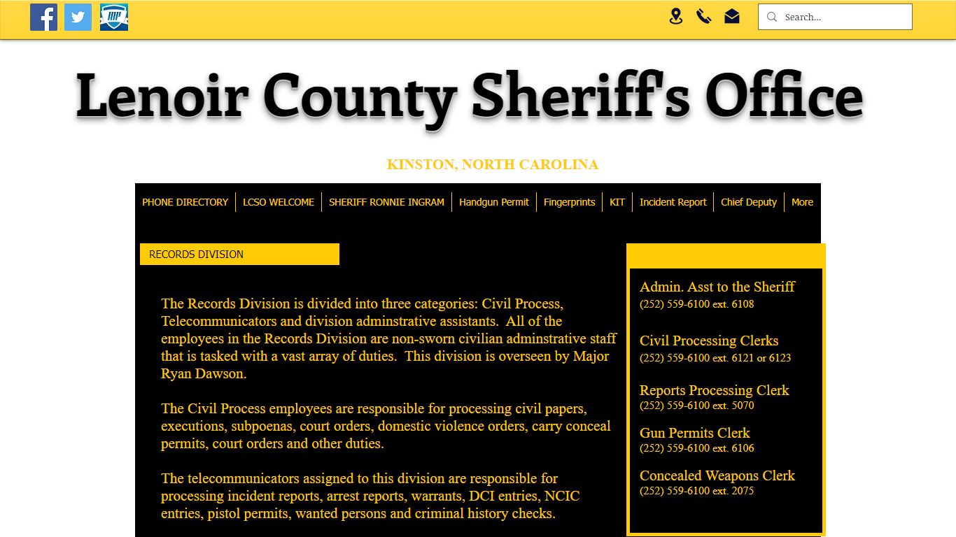 Records Division | lcso - Lenoir County Sheriff's Office